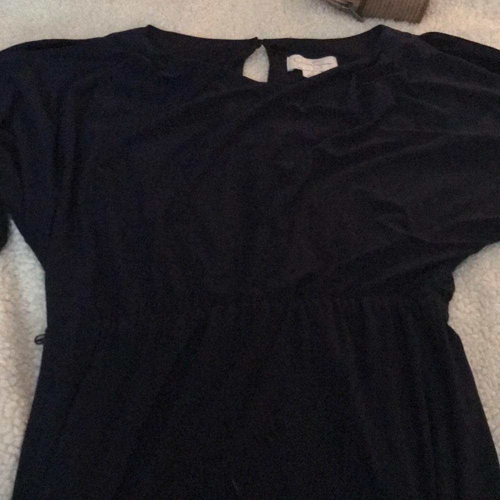 Navy, cold shoulder dress